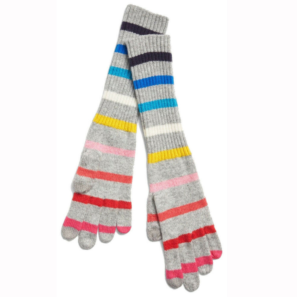 Gap NWT Gray Crazy Stripe Wool Blend Smartphone Gloves